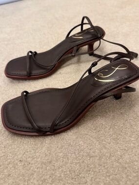 Sam Edelman Strappy Kitten Heel Sandals - Brown